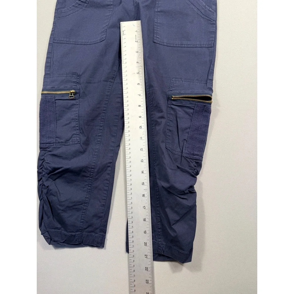 Wearables by CP Shades Navy Blue Cargo Cropped Ruched Pants XS 21517W
